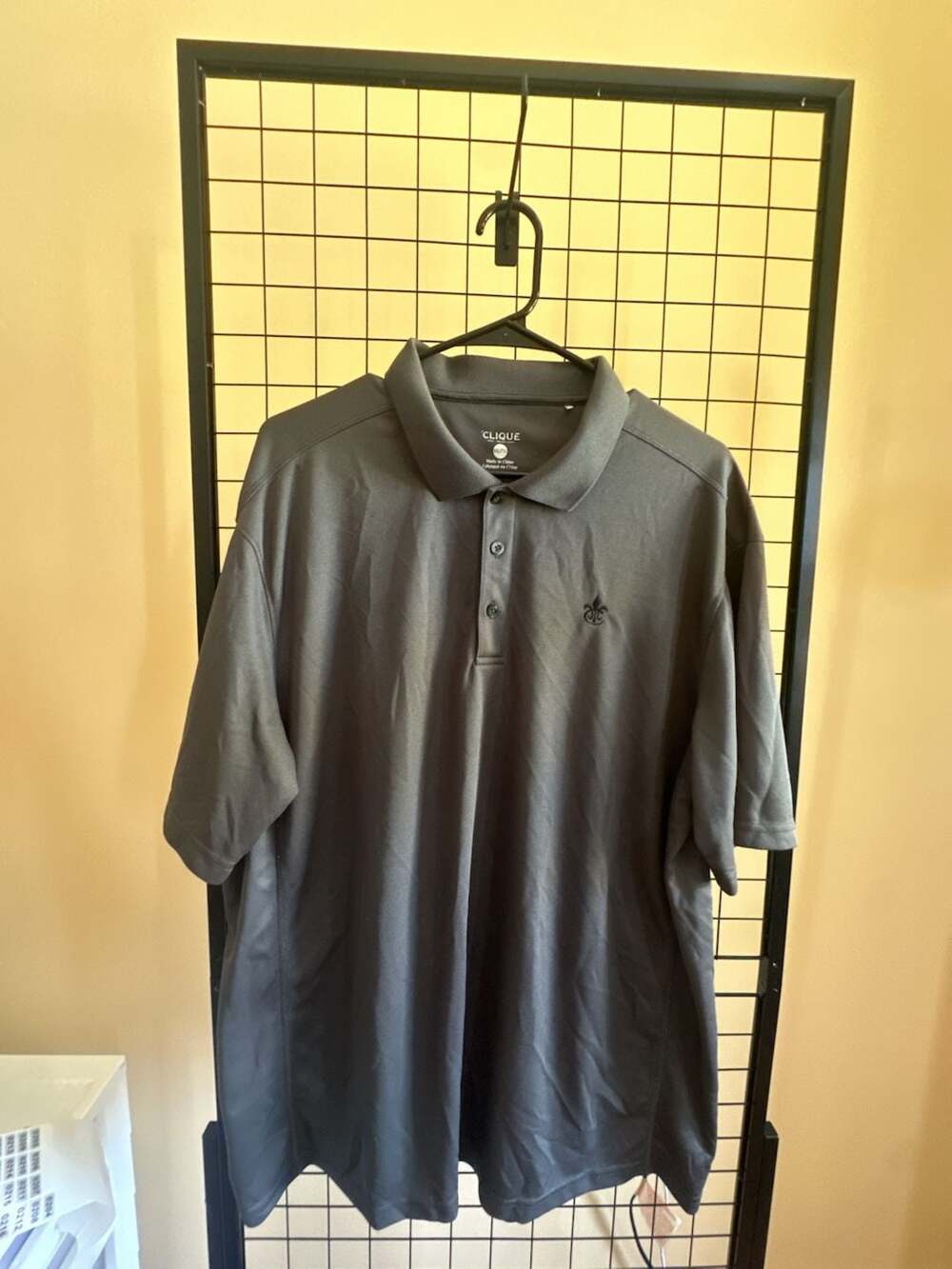 Clique Performance Moisture-Wicking Grey Polo Shirt with Embroidered Logo